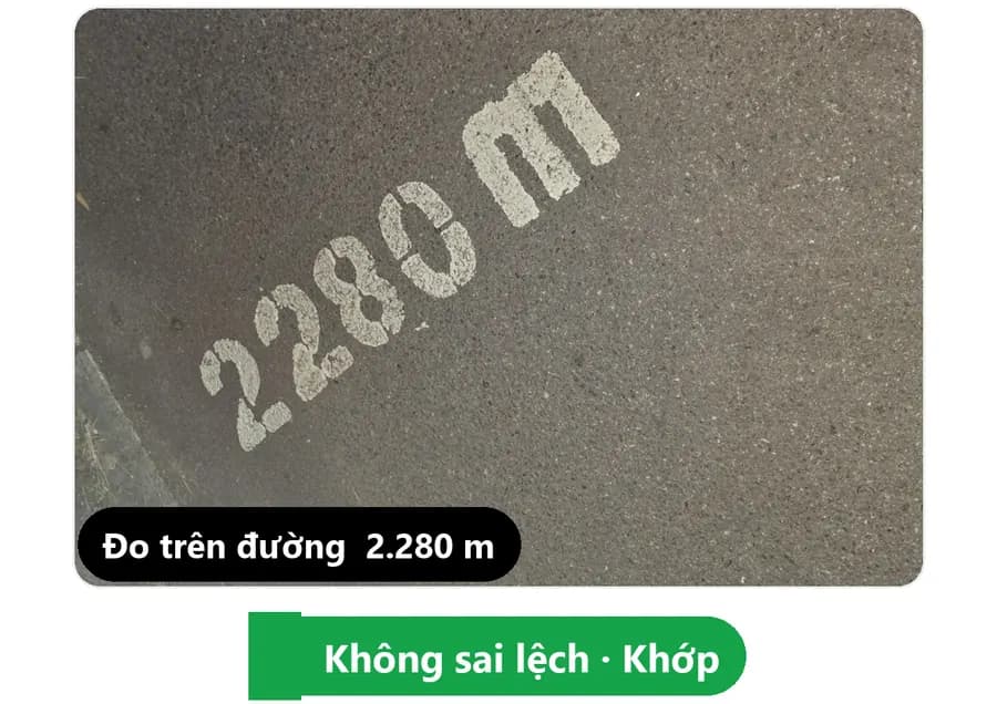 Quãng đường ghi đúng